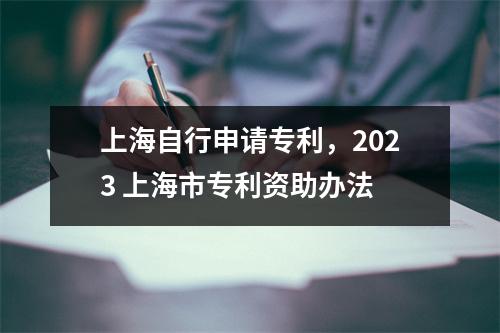 上海自行申请专利，2023 上海市专利资助办法